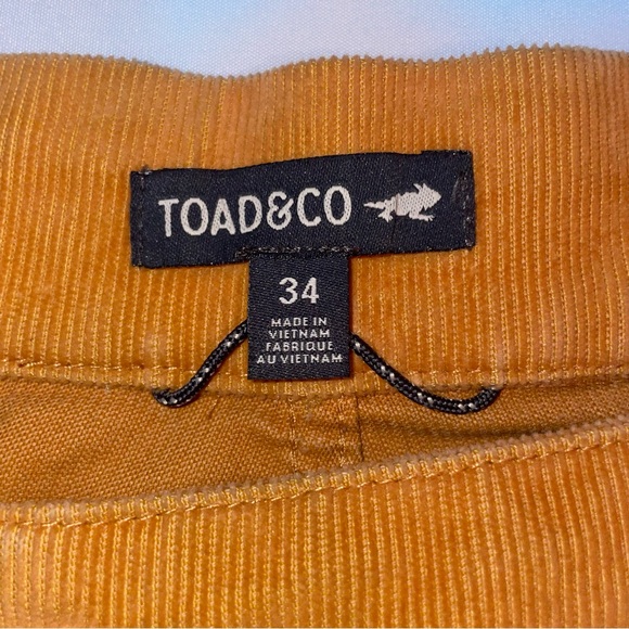 Toad and Co Mustard Coaster Cord Shorts Men’s 34 Organic Cotton Stretch Corduroy - Picture 3 of 11
